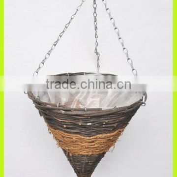 12 Inch Cone Rattan Hanging Flower Basket,Model,LF72084