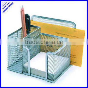 4 parts silver metal mesh desk organizer pen holder