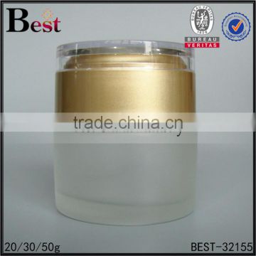 cosmetic packaging new products best sellers froste 50ml glass jar round glass jar with gold plastic lid wholesale