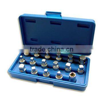 17 Piece 3/8" Square Dr. Drain Plug Socket Set