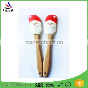 China Manufacturers kitchenware tools silicone pastry spatulas with Wooden handle