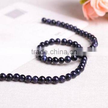 Natural Blue Gold Stone Round Diy Beads for Jewelry Slider Beads for Bracelets