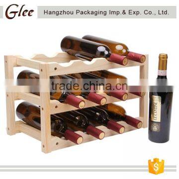 High quality beautiful and classical wood fake wine bottles rack stand for display