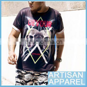 Plus size Skull printing men's T-shirt wholesale o-neck 100% cotton casual short sleeve T-shirt for men & OEM service