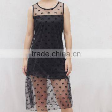 Elegant butterfly sheer lace dress