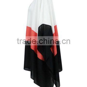 Girls/women Loose Fit White/red/black Chiffon Blouse Patterns photo-3