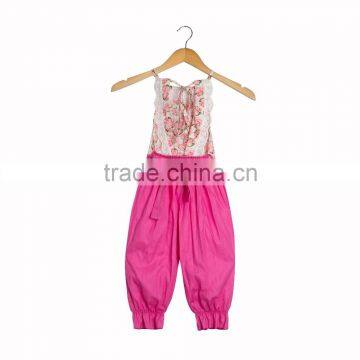 Newborn Baby Clothing Wholesale China Baby Lace Floral Romper Long Pants photo-2