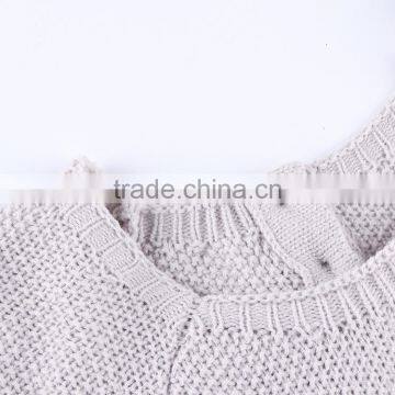 YAKUYIYI Girl Grey Short Sleeve Kitten Pocket Long Sweater photo-5