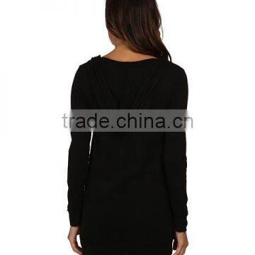 100 % Cotton European Style Plain Long Sleeve Classic Jersey Fabric Pullover Hoodie for Women photo-3