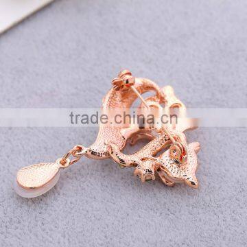 New Design Cat Eye Fox Brooch Crystal Pink Cat Eye Fox Brooch for 2016 Party Favor Gifts photo-3