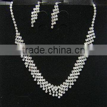 silver jewelry sets,fashion necklace sets for woman, rinestone weddding jewelry