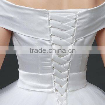 MGOO Customised Ball Gown White Plain Satin Bridal Dress Sleeveless Elegant Simple Dress For Wedding Formal Dress photo-5