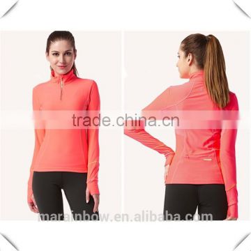 2016 Fashion Design Womens Long Sleeve Outdoor T Shirts Slim Fit Athletic T Shirts Dri-Fit Sports T Shirt