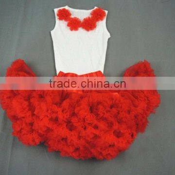 Girls red pettiskirt set with flowers MADE IN CHINA