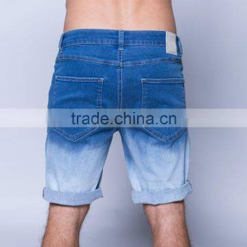 2017 Fashion Men's Jeans Shorts in Blue Stone Wash photo-4