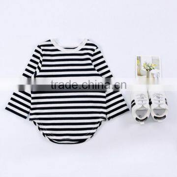 Black And White Stripe Cotton Romper Baby Girl Romper Kids Clothing