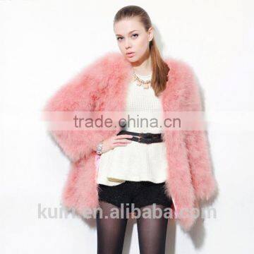 2016 Hot Sale Sweetangel Ostrich Wool Fur Wool Large Size Women Coat Feather Fur Women Jacket Womens Winter Overwear photo-5