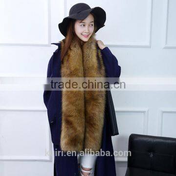 2016 New Fashion Autumn and Winter Womens Faux Raccon Fox Fur Collar Muffler Fur Scarf Faux Long Scarf Cape Winter Scarf photo-3