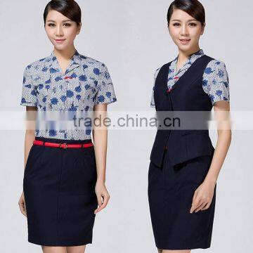 Fashion Airline Pilot Stewardess Uniform/ Female Aerial Work Clothes Air Stewardess Uniform photo-5
