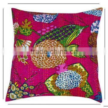 Kantha Cushion Cover Home Decorative Embroidery Pillow Case photo-3