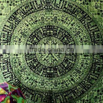 Tree of Life Tapestry Wall Art Hippie Tapestry Mandala Tapestry Green photo-5