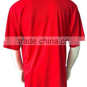 100% Polyester Simple Basic Chest Pocket Custom T-shirt photo-2