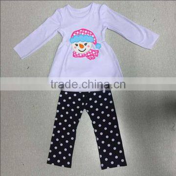 Factory price wholesale sales clothing Girl Christmas fashion embroidery blouses and trouser suits baby girl boutique clothing s