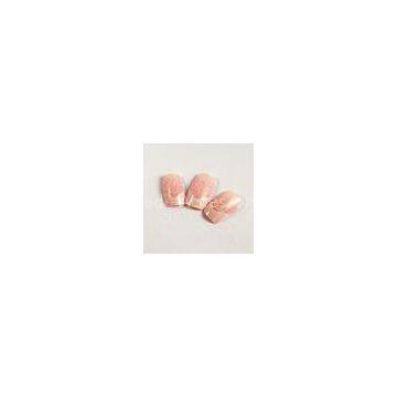 Romantic Charming French Tip Fake Nails Shinning Glitter Artist Nail Pink / White