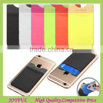 Top quality lycra 3M sticker smart wallet mobile card holder