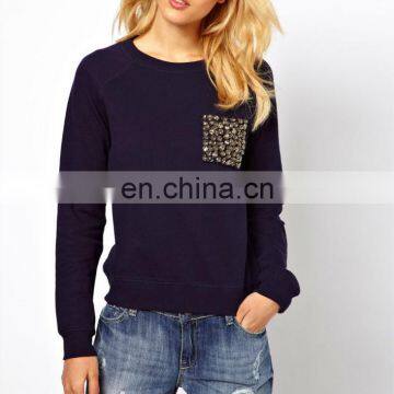 CHEFON Gem Pocket Ladies Long Sleeve Sweat Top CAH0052 photo-2