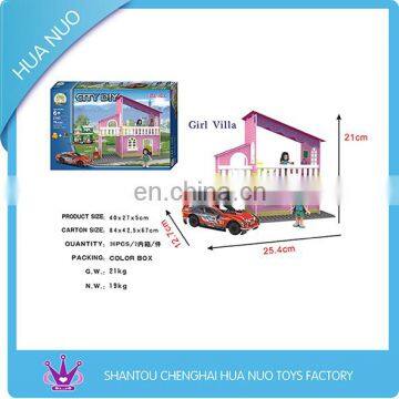 Kids popular girl villa DIY plastic toys