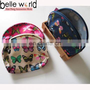 Fashion Butterfly Printed Fabric Girls Cosmetic Bag