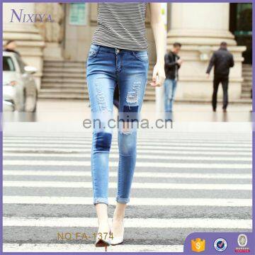 2018 Alibaba whoelsale girls USA style cool skinny jeans