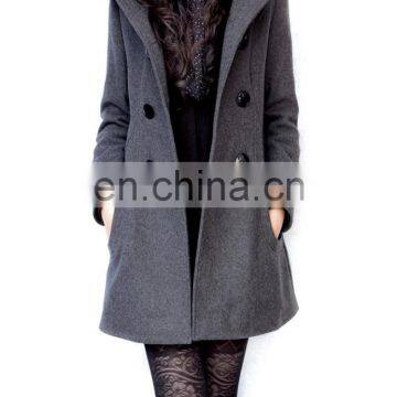 Trench For Women 2016 Plus Size Hot Sale Trendy Women's Wool Blend Winter Noble Long Coat Jacket,hooded Pea OverCoat