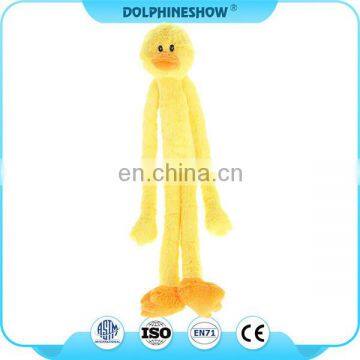 Funny Long arms and legs Pet dog chew toy 2017 NEW rope squeaky plush yellow duck dog toy stuffed animal