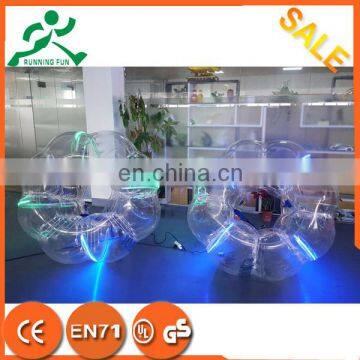 Funny game Dia 1.2m/1.5m/1.7m LED bubble ball, soccer track suit,party bubble ball