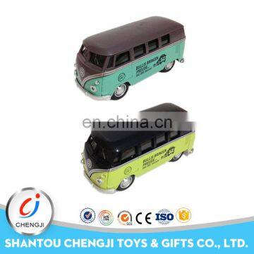 Newest 1:32 scale colorful plastic diecast model buses with music