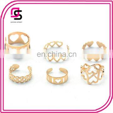 Hot selling new design fashion jewelry hollow out ring settings for girls