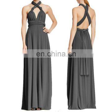 3044# Latest Hot Selling Fashion Convertible Multi Way Wrap Cocktail Gown Dresses Bandage Bridesmaid Dress Plus Size photo-4