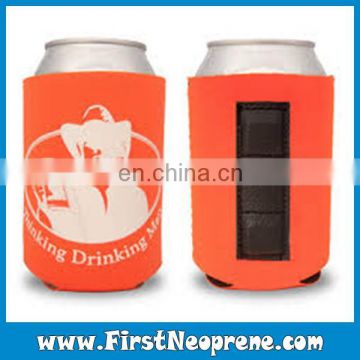 Bright Orange Magnet For Hot Sale Neoprene Printed Can Cooler Holder