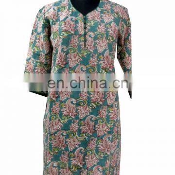 Cotton Hand Block Printed Kurti Tunic photo-4
