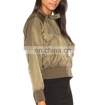 Gold Full Sexy Girl Satin Motorcycle Jacket With Www Xxx Cool Ladies Winter Coats photo-3