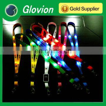 Glovion Custom Lanyard with card holder for exhibition led flashing lanyards ultra-high-bright led light lanyard