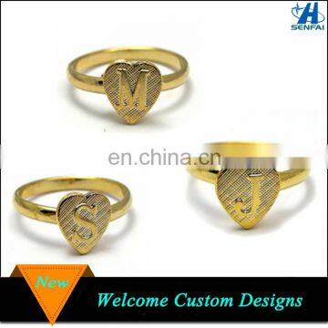 Jewelry Manufacturer Cheap Gold Plating Heart Shape S Letter Ring Wholesale