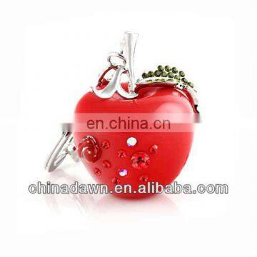 Christmas Eve Gift Red Apple Shaped Keychain With Stones CD-KD051