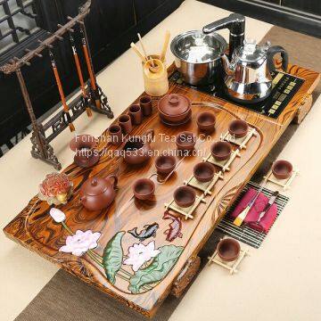 Solid Wood and Ceram Tea Set