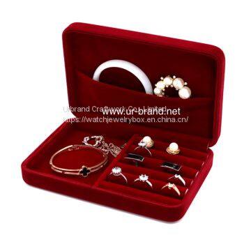 Velvet jewelry box storage box high-end exquisite earrings ring bracelet necklace simple portable small jewelry box