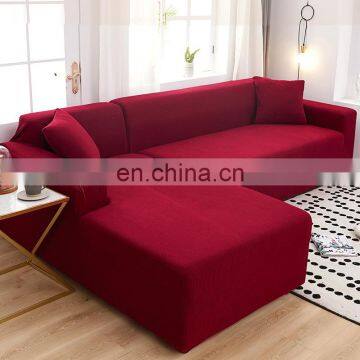 L Shape Elastic Stretch Fabric 3 Seat Recliner Sofa Covers For Set In Living Room