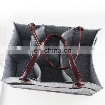 Nursery Storage Bin and Car Organizer for Diapers With Leather Handle photo-5