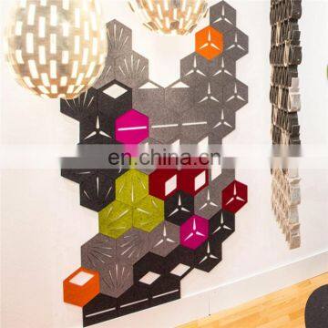 24 Hexagon Modern Urban Felt Wall Decals Kit Stylish Modern Office Decoration Felt Wall Art Stickers photo-6